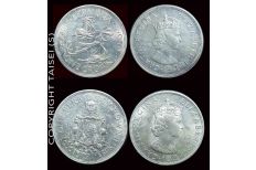 Bermuda 1959 and 1964 1 Crown 2 Silver coin set VF