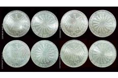 1972 Germany Munich Olympics 10 Deutsche Mark 4 Silver coin set UNC