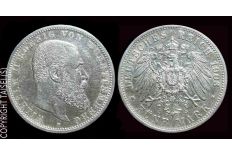 1903 Germany Wilhelm II 5 Mark Silver coin VF/EF