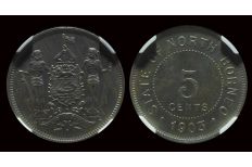 British North Borneo 1903H 5 Cents Copper Nickel coin NGC MS62
