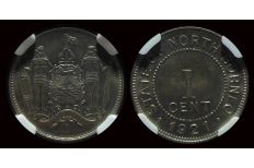 British North Borneo 1921H 1 Cent Copper Nickel coin NGC MS63